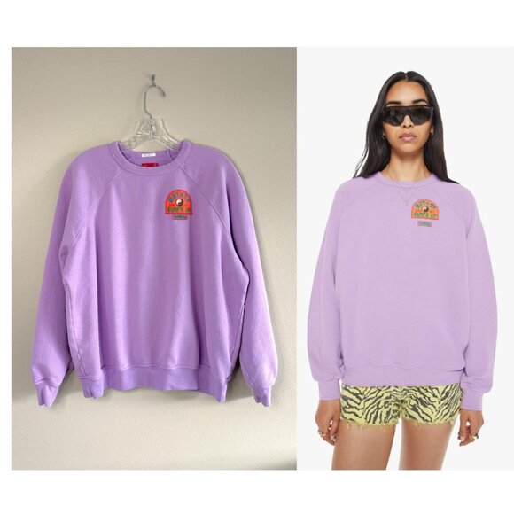 MOTHER The Biggie Concert Surf's Up Sweatshirt Purple, Small - Picture 1 of 10